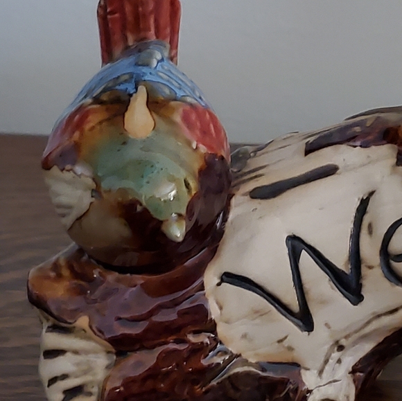 Sweet Woodsy Ceramic Welcome Sign Birds Drip Glaze Mantle Decor - Picture 6 of 8